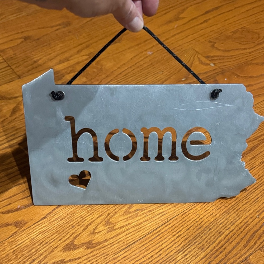 Pennsylvania Silver Metal Home (Pittsburgh) Wall Decor Sign